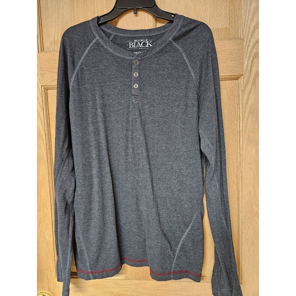 Buckle Black‎ L Athletic Fit LS Black Henley